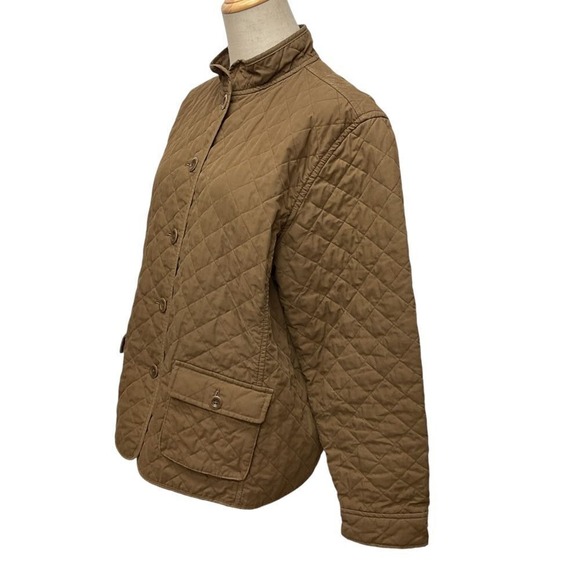 Lands' End Thermolite Reversible Barn Quilted Jacket Brown Floral Print Size‎ L - Picture 3 of 16